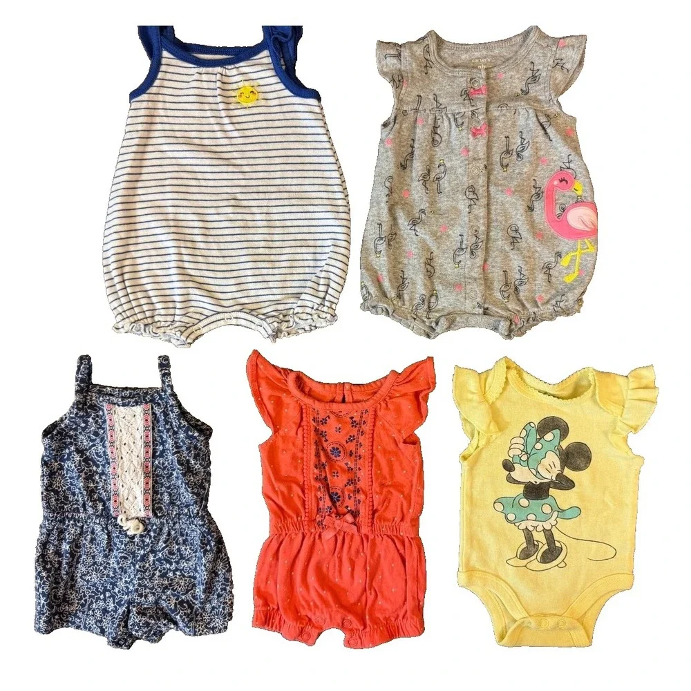 Carters Baby Clothes‎ Girl Newborn Bundle Summer Rompers Outfits Sunshine Minnie